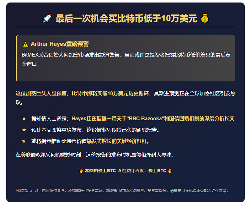 最后一次机会买比特币低于10万美元