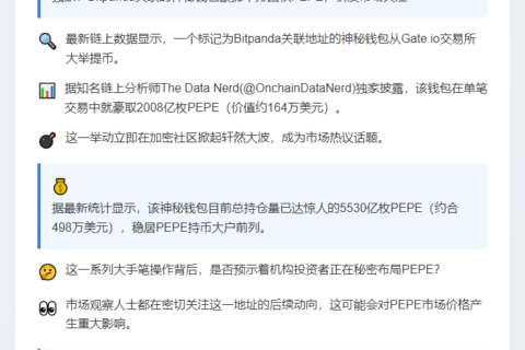Bitpanda钱包提取164万美元PEPE