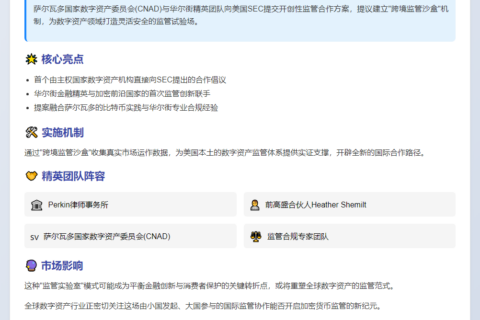 萨尔瓦多向美SEC提议数字资产跨境监管合作