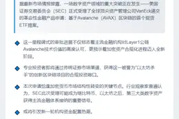 现货Avalanche ETF申请提交