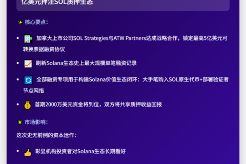 SOL获5亿美元可转债融资