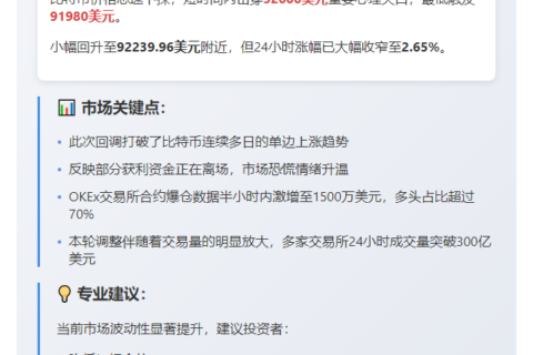 BTC跌破9.2万美元