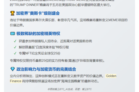 特朗普“TRUMP DINNER”5月22日华盛顿举行