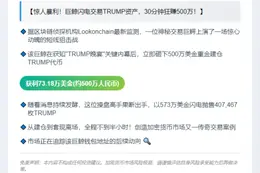 "大鲸鱼抛售TRUMP获利73万美元"