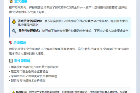 ZK Nation：黑客按时归还500万美元被盗资金