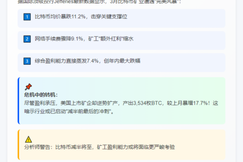 3月比特币挖矿盈利降7.4%