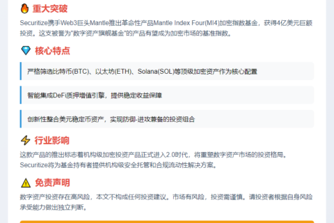Securitize推出4亿美元加密指数基金