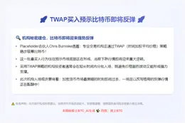"Placeholder：TWAP买入预示比特币即将反弹"