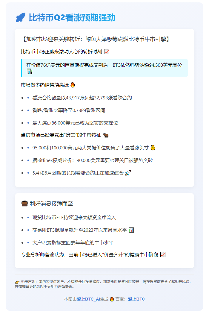 比特币Q2看涨预期强劲