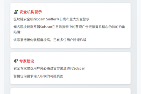 警惕！Solscan钓鱼广告现身谷歌搜索结果