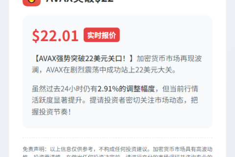 AVAX突破$22