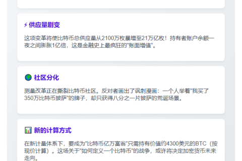 "比特币或废除'聪'单位，社区争论"
