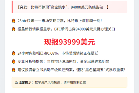 BTC跌破9.4万美元