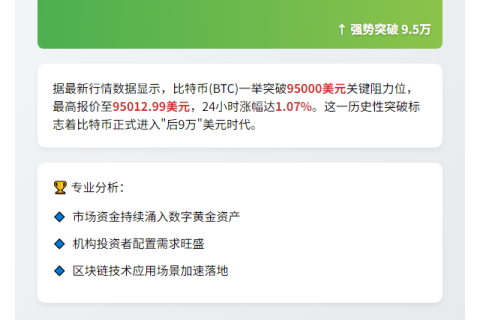比特币破9.5万