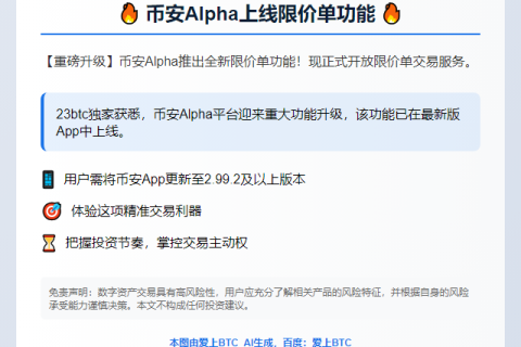 币安Alpha上线限价单
