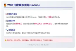 WCT开盘0.41美元后回落