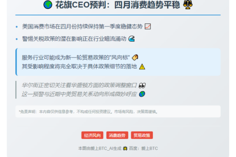 花旗CEO：4月消费趋势平稳