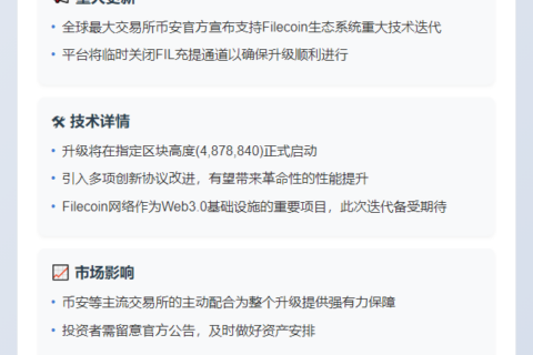 Binance支持FIL网络升级