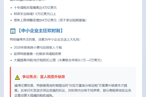 特朗普公布4万亿减税法案