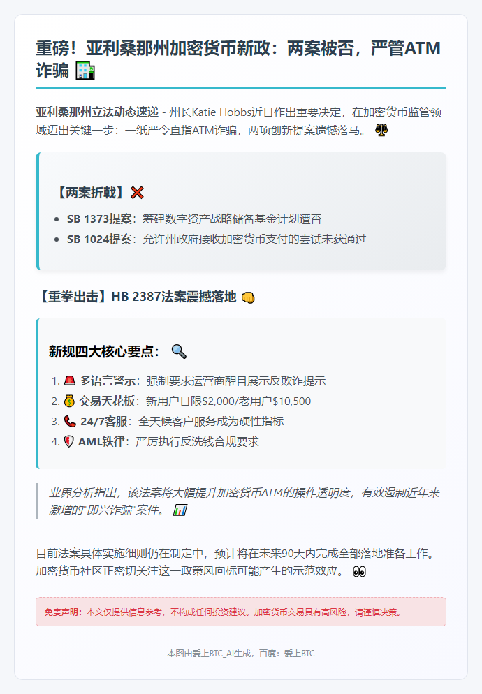 亚利桑那州长签加密ATM反欺诈法案