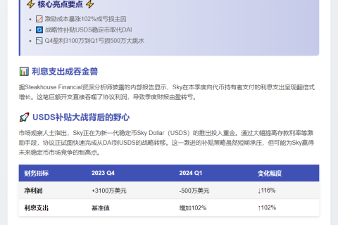 Sky Q1亏500万美元，USDS利息增102%