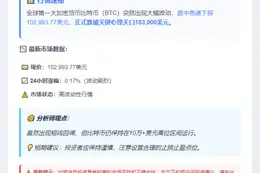 BTC跌破10.3万美元