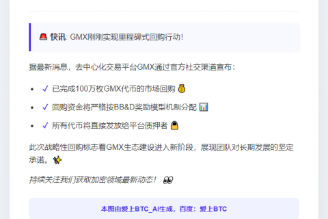 GMX完成100万枚代币回购