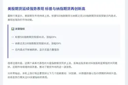 美股期货续涨