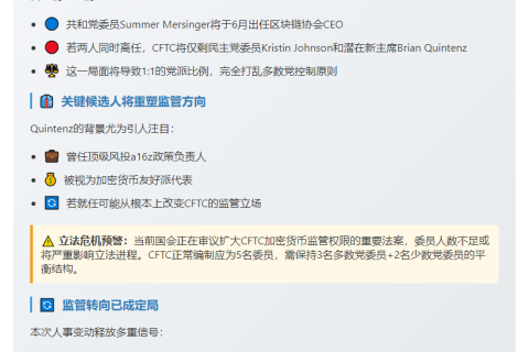 美CFTC代理主席将离职
