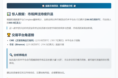 比特币合约持仓破660亿美元