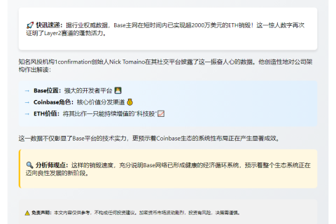 Base主网烧毁2000万美元ETH