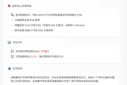 巨鲸撤资ENA亏损82万美元