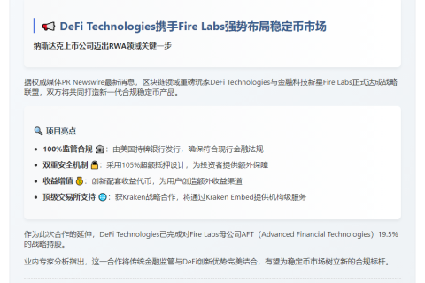DeFi Tech与Fire Labs联合推出稳定币
