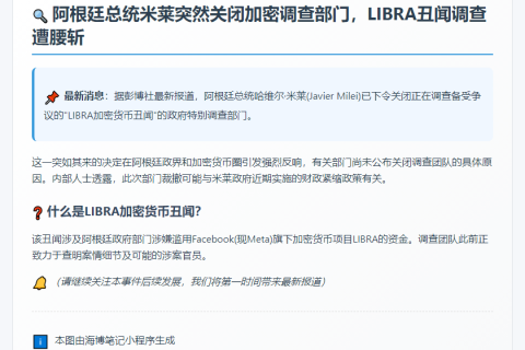 米莱关闭LIBRA丑闻调查部门