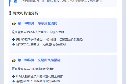 "Jeffrey Wilcke ETH转移或是Kraken风控操作"