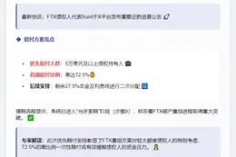 FTX大额债权人优先获赔72.5%