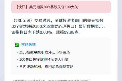 美元指数跌破100