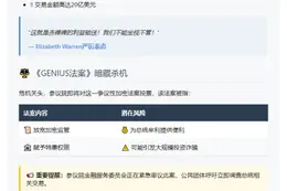 美参议员Warren呼吁否决《GENIUS法案》