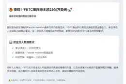 FBTC昨日净流入2330万美元