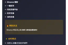 Binance新增AWE永续合约