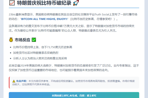 特朗普庆祝比特币破纪录