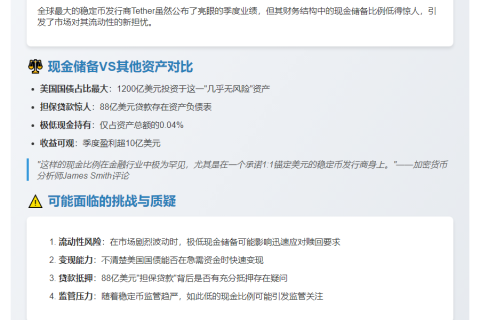 Tether现金储备仅占资产0.04%
