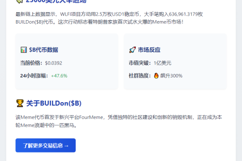 WLFI首次买入$B meme币