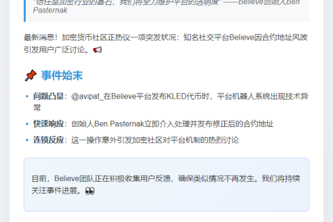 Believe创始人：bot误发项目合约已更正