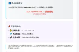 DWF Labs转移2577万ASTR至质押钱包