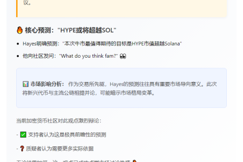 Arthur Hayes：HYPE或超越SOL领涨牛市