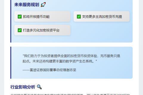 富途未来支持提币与主流币充提