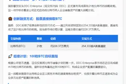 DDC完成首批21枚BTC收购，加快比特币储备