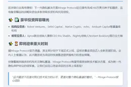 Mirage完成160万美元融资，下周主网上线