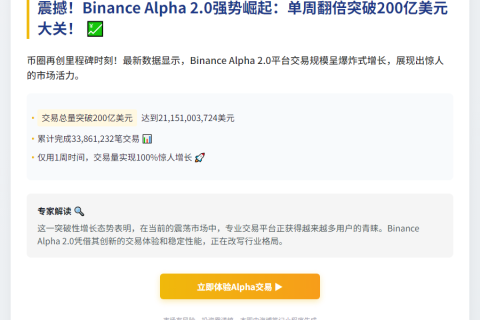 Binance Alpha 2.0交易量破200亿